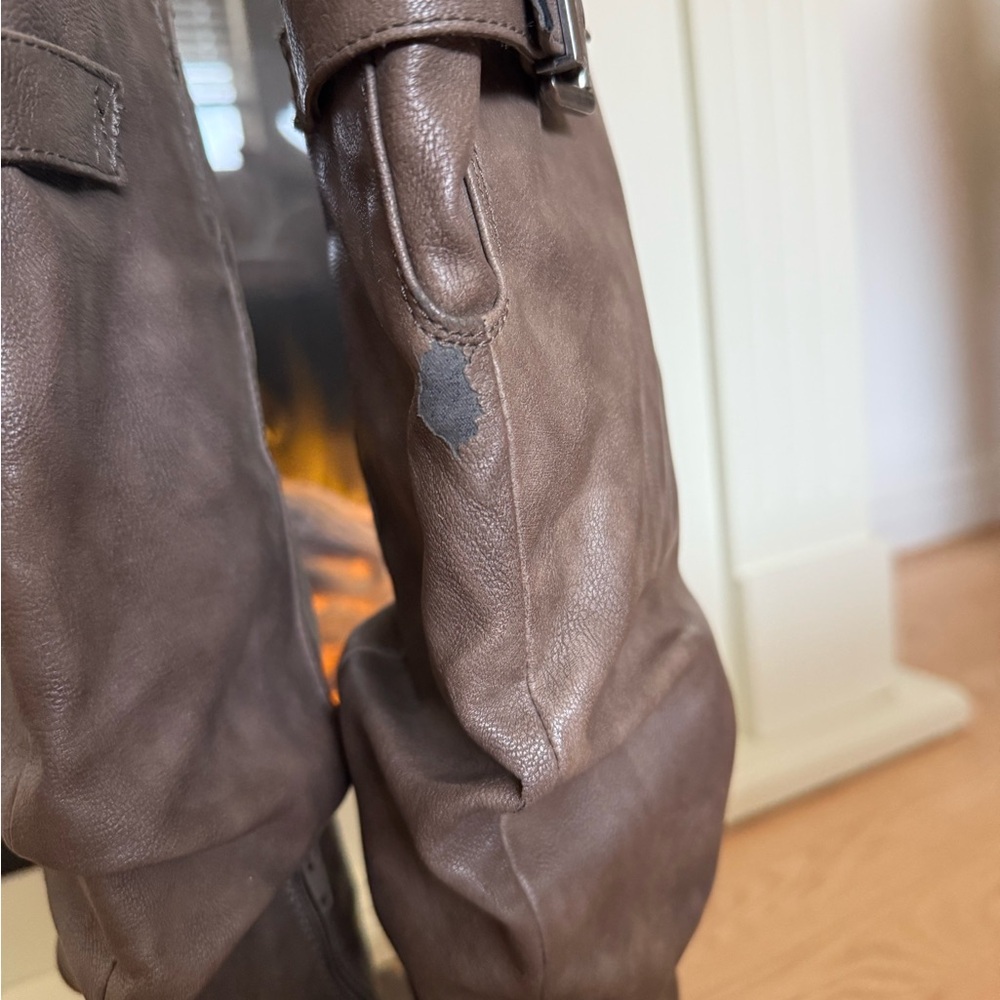 Brown Leather Knee-High Boots - Picture 4 of 8
